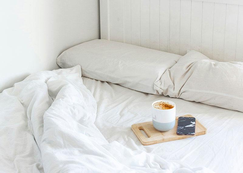 white bed linen photo